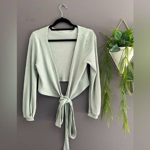 Long sleeve waffle top
